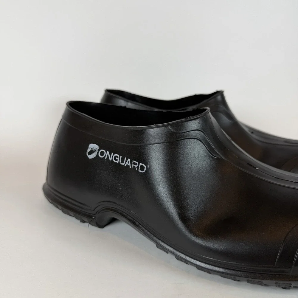 Onguard 86010 Black 4 inch PVC Waterproof Overshoes Cleated Sole Mens Medium MD